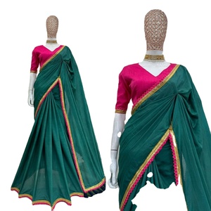 FATEMA FASHION Colección de Sarees de Algodón Mul con Bordados Intrincados Estilo Bollywood, Lavables, para Fiestas, Estilo Étnico Moderno - Product Image 1