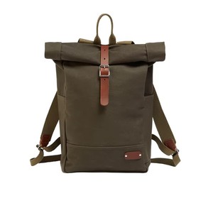 กระเป๋าเป้ผ้าแคนวาสวินเทจแบบม้วนปิดพร้อมฝาปิดด้านบน ความจุ 20-35 ลิตร - Product Image 1