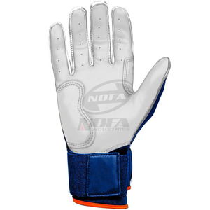 Guantes de Bateo de Cuero Personalizados en Negro/Blanco, Acolchados, con Cierre de Hebilla Ambidiestra, Tejido de Punto, para Entrenamiento de Béisbol para Adultos, en Varios Tamaños - Product Image 4