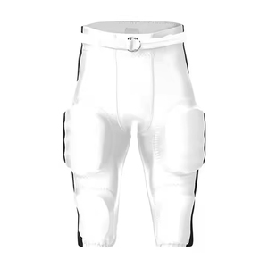 Mens White American Football Pants Elastic Waist Moisture Wicking Polyester <b>Athletic</b> Practice Game Performance Sportswear - Product Image 3