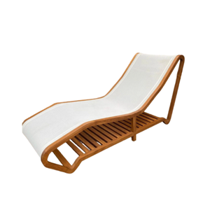Chaises longues de plage et de piscine Sunrise Sun Lounger Lit de soleil en bois Super confortable Design moderne - Product Image 4