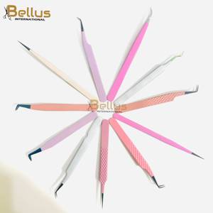 Pinzas para Pestañas Bellus International, Duraderas, con Punta Suave y Agarre de Diamante, Multicolores, de Acero Inoxidable, 12-14 cm, para Pestañas y Cejas - Product Image 2