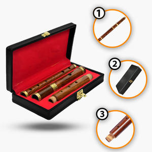 Flauta de Madera Profesional GNG IMPEX, Instrumento de Viento de 4 Piezas, con Estuche Protector de Terciopelo Interior, Modelo GNG-F-1000 para Música Folclórica - Product Image 1