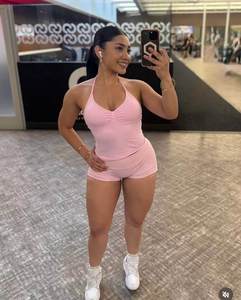 Custom Logo Sports <b>Bra</b> Push Shorts 2Pcs Yoga Set <b>Men</b> Gym Fitness Sets Breathable 100% Cotton Oxford Sportswear Workout Running - Product Image 3