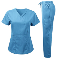 Ensemble de tenues médicales personnalisées pour femmes et hommes, extensible, col en V, uniforme d'infirmière, pantalon jogger multi-poches, tenue d'hôpital tissée avec détection d'aiguilles