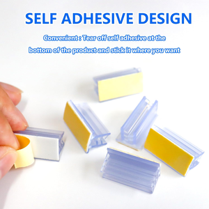Supports de panneaux à base adhésive en plastique transparent PVC Porte-panneau d'étiquette de prix publicitaire Marketing Supergrip vente en gros - Product Image 2