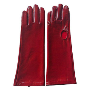 Real Sheepskin Wrist-Length Extra Long Straight Style Winter Warm Cuff Eco-Friendly Breathable Opera Gloves Outdoor Casual Beach - Product Image 1