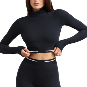 Ropa de yoga de manga larga, suave y cómoda, ajustada y transpirable, de secado rápido, para danza, fitness y yoga, para mujer. - Product Image 1