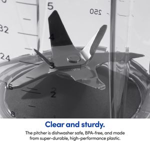 เครื่องปั่นขนาดเต็มสำหรับการปั่นและสมูทตี้คอมโบ1200W 7.75D สีดำด้าน x 8.07W X 16.97H - Product Image 4