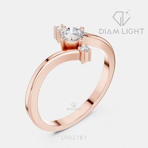 Bague élégante en diamant de laboratoire taille ronde 0,25 carat en or blanc 14 carats, certifiée IGI, couleur F+, clarté VS+, bijoux fins pour femme, cadeau - Product Image 4