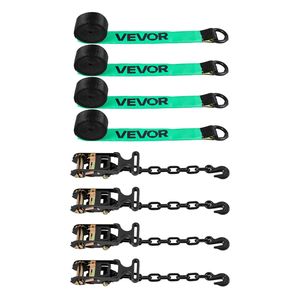 Kit de fixation robuste Worki 10009 Lbs avec cales de roue, sangles de remorquage de type pneu et sangles de fixation de voiture avec cliquet à haute résistance - Product Image 1