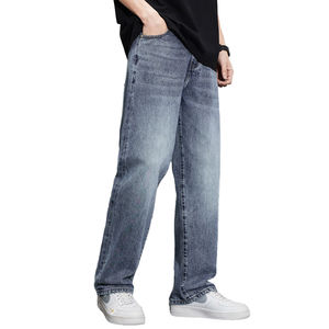 กางเกงยีนส์เดนิมทรงตรงสำหรับผู้ชาย ผ้าถักแบบวอช ทรงปกติ สวมใส่สบาย น้ำหนักเบา ผลิตจากโพลีเอสเตอร์/คอตตอน คุณภาพสูง สำหรับขายส่ง - Product Image 1