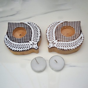 Support à bougie en bois de qualité supérieure, décoration rustique pour la maison, centre de table, cadeau pour mariage, Noël, événement, décoration artisanale pour la maison - Product Image 3