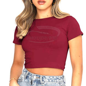 Camiseta sin mangas informal de gimnasio para mujer con logotipo personalizado, con cuello redondo Camiseta de punto y mangas cortas, ropa deportiva de etiqueta privada - Product Image 6