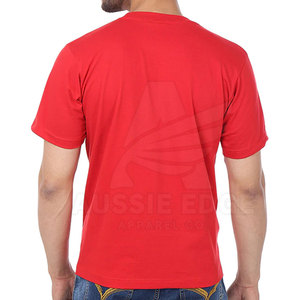 Camiseta de Manga Corta Roja para Hombre Aussie Edge, Corte Regular, Cuello Redondo, Informal, Tejido de Punto, Transpirable, 100% Algodón, Secado Rápido - Product Image 2