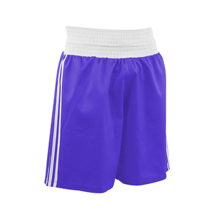 Shorts de boxe bleus avec bandes noires à la taille, coupe régulière, séchage rapide, taille adulte homme - Product Image 6