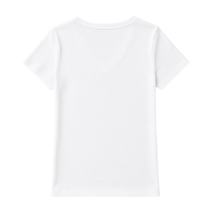 T-shirt ample blanc pour femme à col en V profond, 100 % coton biologique de luxe, pré-rétréci, certifié GOTS, doux, respirant et de qualité supérieure - Product Image 4
