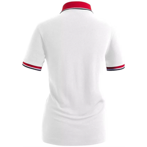 Polo 100% coton à manches courtes, couleur blanche unie, style décontracté, polo de qualité supérieure, vêtement décontracté, t-shirt à col. - Product Image 4