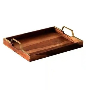 Bandeja de Servir de Madera Hecha a Mano, Bandeja de Madera Natural para Servir Alimentos en la Cocina, Ecológica, Rústica, para Uso en el Hogar, Hotel o Restaurante - Product Image 4