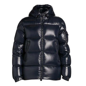 Blouson d'hiver matelassé personnalisé pour homme, design OEM 2025, 100 % polyester brillant, style streetwear décontracté et chaud - Product Image 1