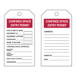 Formulario de Permiso de Entrada a Espacios Confinados Brady para Seguridad Industrial y Control de Acceso al Sitio de Trabajo - Product Image 3