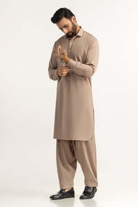 Ensemble Kurta Pyjama Homme Couleur Unie Longueur Cheville Coupe Classique Vêtements Traditionnels Indiens Pakistanais Polyester Tenue Décontractée Pour Garçons - Product Image 4
