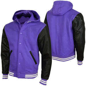 Veste universitaire vintage personnalisée OEM, manches en cuir, veste de baseball pour homme, style collège et école, pour l'hiver - Product Image 6