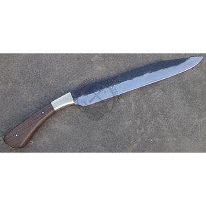 Nouveau couteau Seax Viking en acier à haute teneur en carbone 1095 forgé à la main - Lame de 16,5 pouces, manche en bois et laiton, finition haute brillance, médiéval et historique - Product Image 2