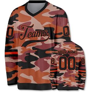 Jersey de hockey de camuflaje personalizado con nombre y número de equipo, uniforme de entrenamiento de hockey sobre hielo sublimado personalizado - Product Image 1