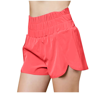 Sporty Activewear <b>Red</b> Professional Quality Custom Printed Gym Shorts Women Performance Running Elastic Waistband Workout - Product Image 2