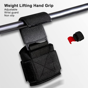 Factory Wholesale Neoprene Fitness Custom Logo Weight Lifting Hooks Gym Wrist <b>Straps</b> Heavy Duty Pull-ups - Product Image 3