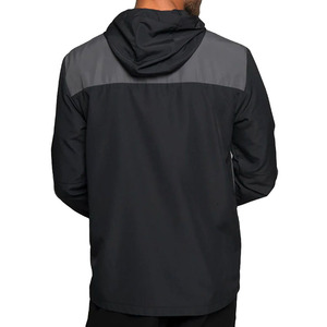 <b>Men's</b> Hooded Windproof <b>Jacket</b> Color Blocking Design Zipper Closure Sporty Style Autumn Wear Polyester Material Regular Fit - Product Image 3
