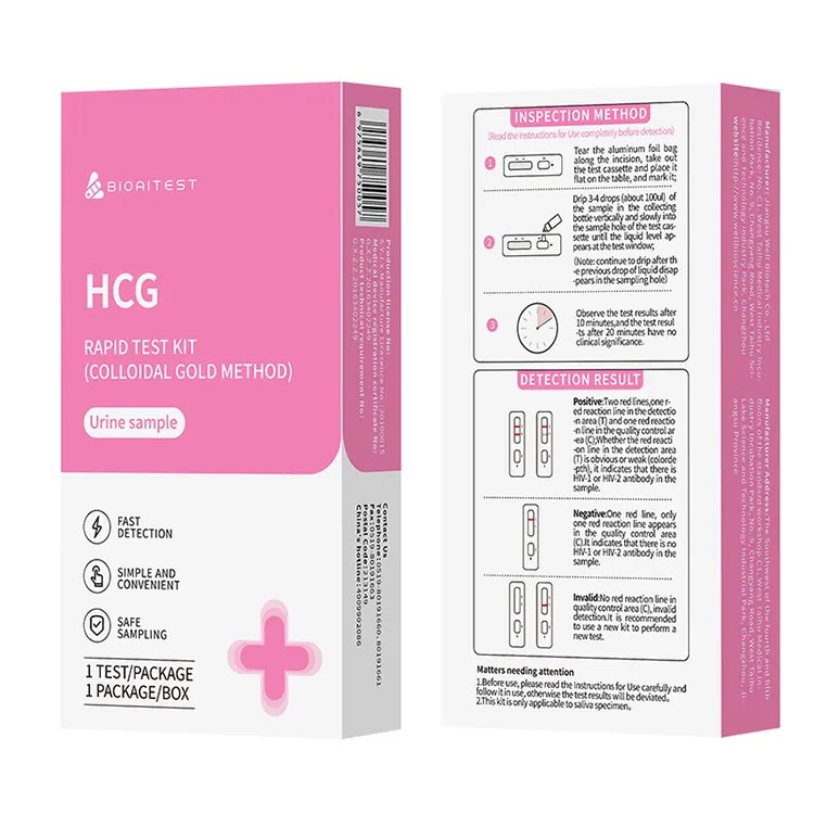 Factory OEM ODM Wholesale HCG Early Pregnancy Rapid Test Kit strip cassette homeuse