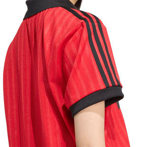 Camiseta de Fútbol Americano Roja con Cuello en V para Mujer, 100% Poliéster, Franjas Verticales, Uniforme de Equipo de Fútbol, Logotipo Personalizado OEM, Ropa Deportiva al por Mayor - Product Image 5