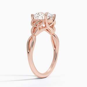 <b>Celtic</b> Love & Infinity Knot Three Stone Moissanite Engagement <b>Ring</b> 14K Gold Plated Round Cut Bridal <b>Ring</b> GRA Certified - Product Image 4