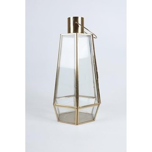 Sheesham Wood Hurricane Candleholder Hexagonal Geometric <b>Lantern</b> Brass <b>Copper</b> Inlays Handmade Eco-friendly Home Decoration - Product Image 3