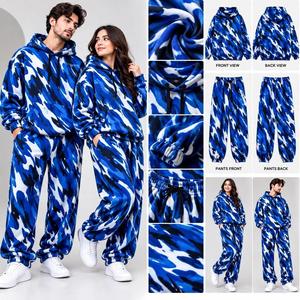Conjunto Deportivo Unisex de Invierno 100% Algodón, Sudadera con Capucha, Pantalones Holgados, Top Corto, Ropa Casual para Parejas, con Logo, OEM - Product Image 6