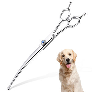 Eco Friendly Stainless Steel Simple Curved Pet Grooming <b>Scissors</b> Customizable Solid Color High Quality OEM Service Wholesale - Product Image 1