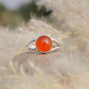Carnelian Gemstone Midi <b>Ring</b> 925 Silver Handmade <b>Statement</b> <b>Ring</b> for Her Christmas Birthday Anniversary Gift <b>Ring</b> For Her - Product Image 2