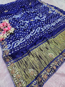 Luxury Gaji Silk <b>Gota</b> Patti Saree Traditional Indian Wedding Saree - Product Image 2