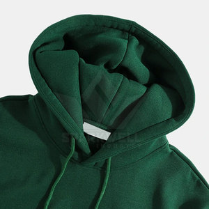 เสื้อสเวตเชิ้ตมีฮู้ดสีเขียวสำหรับผู้ชาย ทรงปกติ ปักโลโก้ เสื้อสวมหัวผ้าฟลีซลำลอง ใส่ได้ในฤดูใบไม้ร่วง - Product Image 3