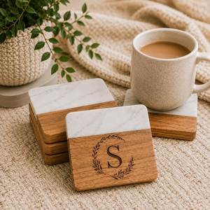 Posavasos Redondos de Madera de Temporada al por Mayor con Diseño de Frases de Vino, Novedosos, Reutilizables, Ecológicos, Modernos, Decorativos para Mesa - Product Image 6