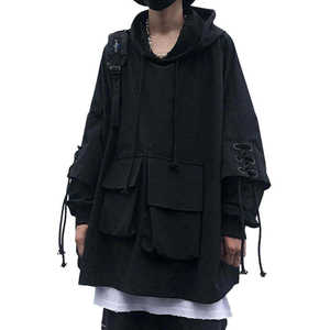 Men's <b>Techwear</b> <b>Hoodie</b> Cyberpunk Tactical Streetwear Cargo Pullover Multi-Pocket Harajuku Urban Darkwear Hip Hop Gothic Jacket - Product Image 6