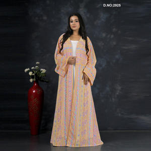 อาบายะห์ผ้าจอร์เจตต์ปักลายชิกันการีสุดหรูขายดีที่สุด สไตล์วินเทจ แขนยาว ยาวถึงพื้น สำหรับผู้หญิงใส่ไปงานแต่งงาน - Product Image 1