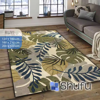 Shufu Premium Maschinengefertigter Polyester-Teppich Weich & Komfortabel Antiallergisch Rutschfest Abstraktes Muster Moderner Wohnzimmer-Bodenbelag