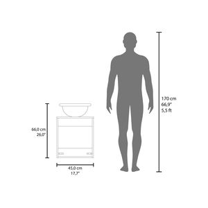 Mobile bagno sospeso Clyde bianco a una anta con lavabo Wessel e un ripiano, ampio spazio contenitivo - Product Image 6