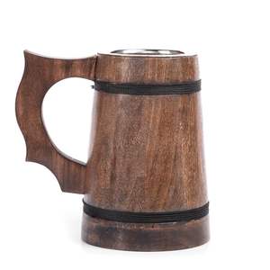 Jarra de cerveza hecha a mano de alta y clásica calidad, jarra de cerveza hecha a mano de madera con mango de madera, jarra de cerveza de madera - Product Image 6