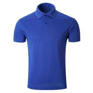 Polo à manches courtes rouge pour homme, coupe classique, couleur unie, style décontracté, tissu piqué tricoté, grandes tailles, polos en coton pour homme. - Product Image 2