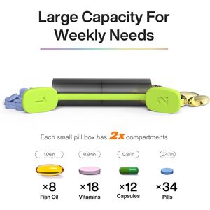 Grande Portapillole Settimanale 7 Giorni, 2 Volte al Giorno (Mattina e Sera), Doppio Contenitore per Medicinali e Integratori - Product Image 2