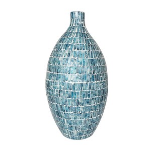 Jarrón de Cerámica Hecho a Mano con Mosaico, Redondo, Azul Brillante, Decoración Costera, Jarrón para Flores, Decoración para Sala de Estar y Hogar - Product Image 6